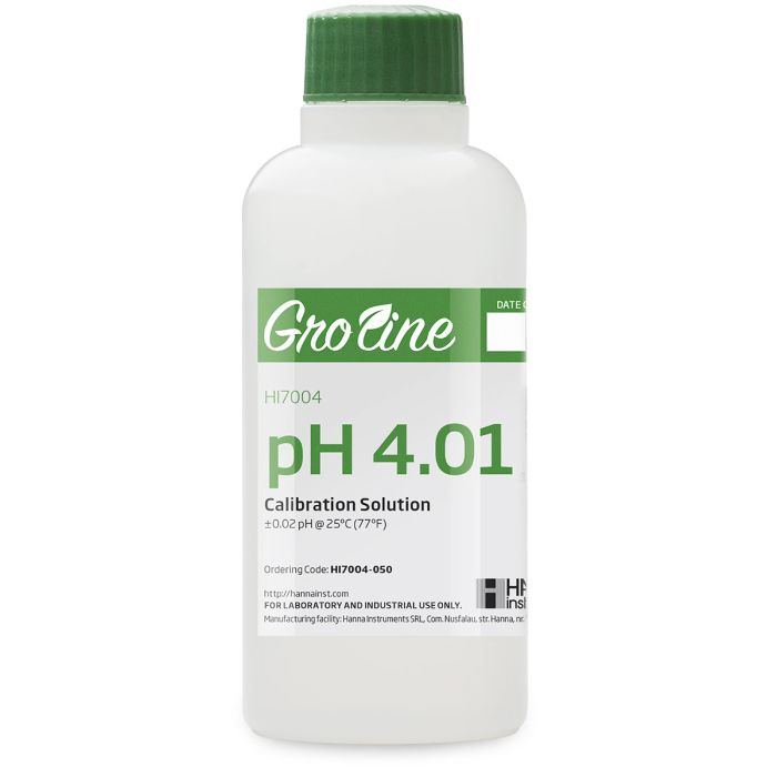 GroLine pH 4.01 Calibration Buffer (500 mL) – HI7004-050