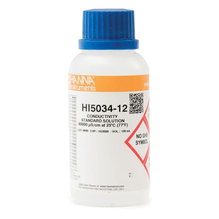 HI5034-12 80, 000 µS/cm Conductivity Standard (120 mL)