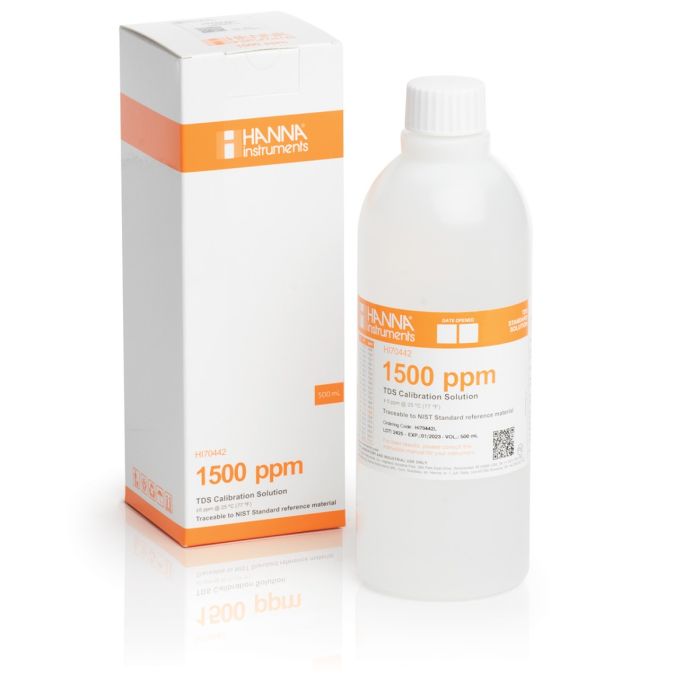 HI70442L 1500 mg/L (ppm) TDS Calibration Solution (500 mL Bottle)