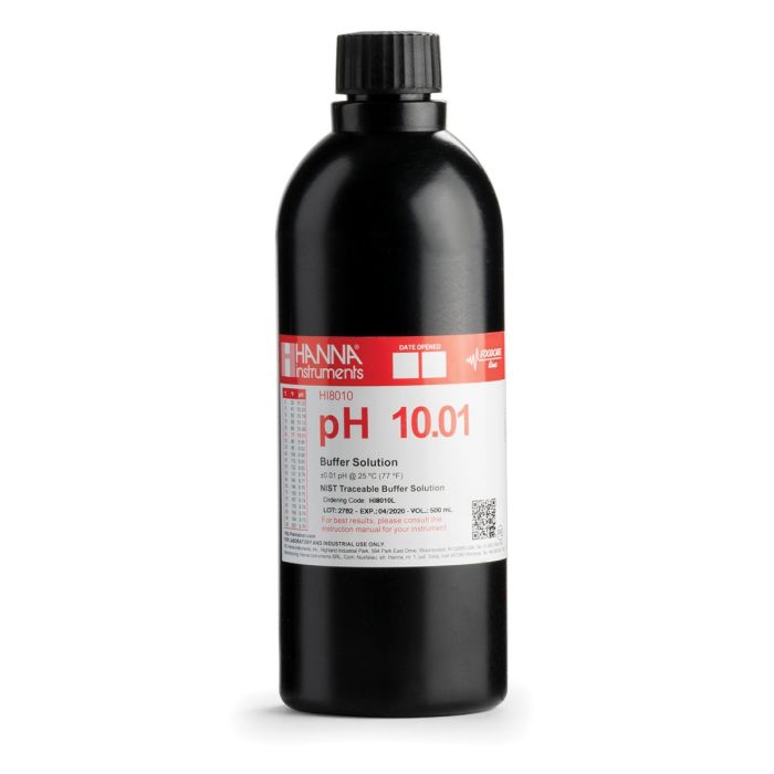 HI8010L/C pH 10.01 Calibration Buffer in FDA Bottle (500 mL)