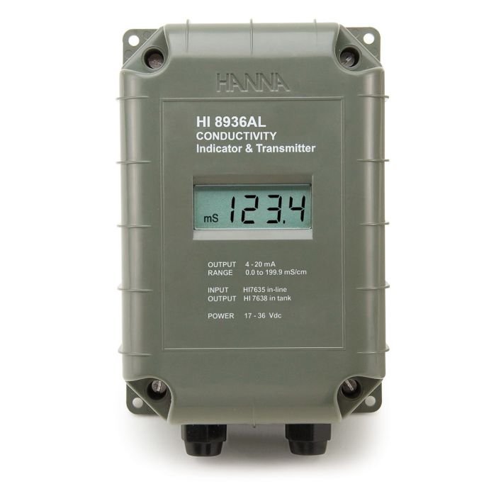 Conductivity Transmitters to use with Four-ring Probe – HI8936-0.0 to 199.9 µS/cm-With LCD