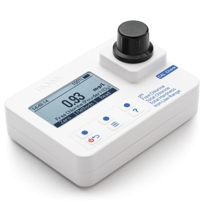 pH,  Free and Total Chlorine,  Total Hardness,  and Iron Low-Range Portable Photometer-meter only