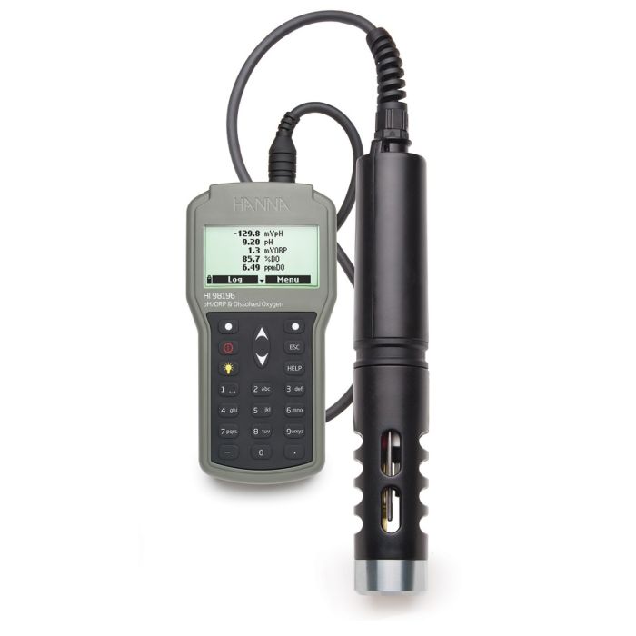 Multiparameter pH/ORP/DO/Pressure/Temperature Waterproof Meter – HI98196-40m (131.2′)