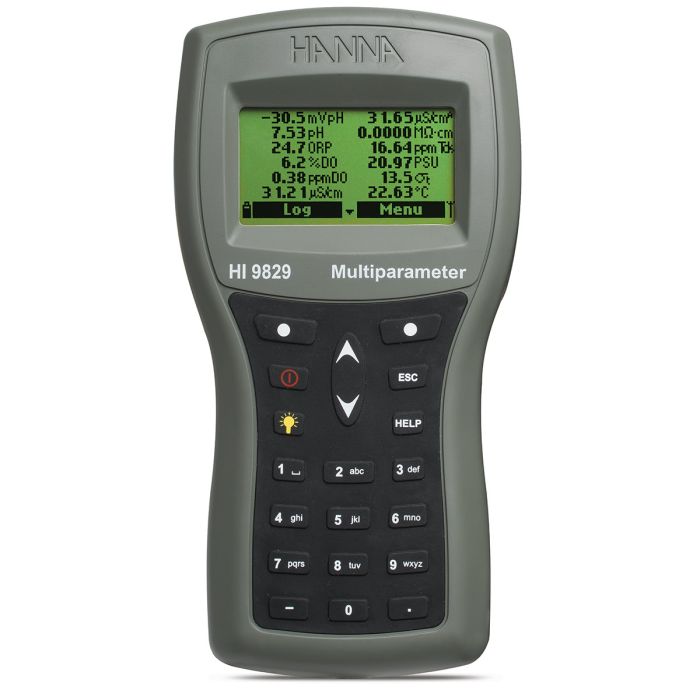 HI9829 Multiparameter pH/ISE/EC/DO/Turbidity Waterproof Meter with GPS option (Meter Only) HI9829-02